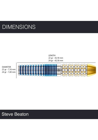 Winmau Steve Beaton Legacy Edition %90 Tungsten Çelik Uçlu Dart Oku