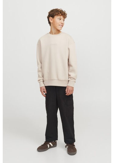 Jack & Jones Jjtaka Sweat Crew Neck Jn Krem Erkek Çocuk Sweatshirt 000000000102257562 Bej