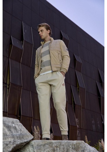 Erkek Bisiklet Yaka Triko %100 Pamuk Bej 3774 Bej