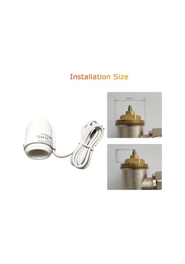 Pazly 230v Ac Termal Aktüatör - M30 Dişli Zemin Isıtma Termostatı İçin 100n İtme Gücü Beyaz