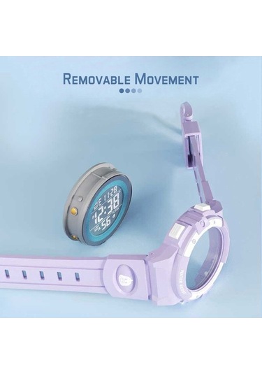 Prestigegoods Erkek Çocuk Kız Dijital Saat Su Geçirmez 3 Kılıf 2 Kayış Nfc Kapı Kilidi 50m Diğer