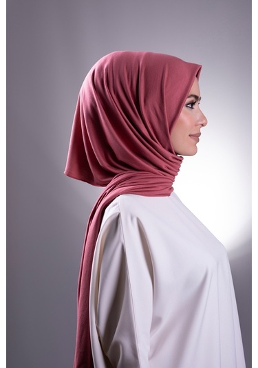 Gül Kurusu Düz Klasik Şal Viskon Kumaş Likralı Penye 202101_18 Gül Kurusu