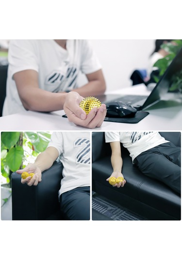Youtek Magnetik Masaj Topları, Kas Geliştirme Ve Rahatlama İçin, Parmak Ve Ayak Tabanı Masajı, 3.2 Cm, Altın Renkli, 2 Adet Seti Altın