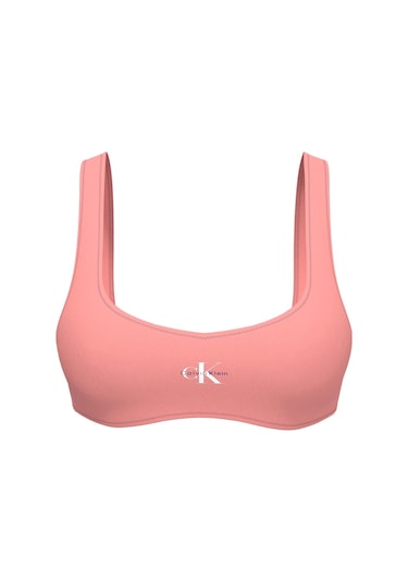 Calvin Klein Kadın Pembe Logo Detaylı Bralet Bikini Üstü-13576 Pembe