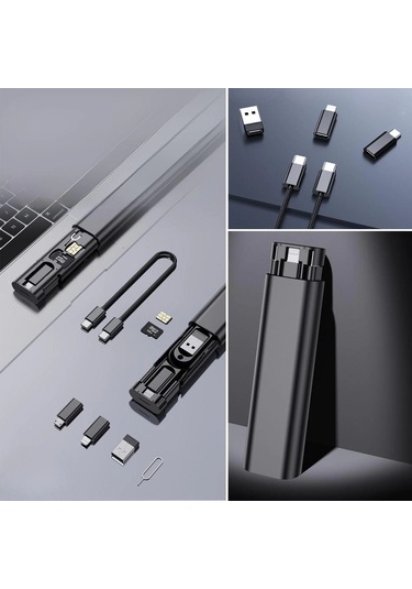 Cep Tipi 60w Bas Aç Type-c,iphone Şarj,micro Usb Hızlı Şarj Data Kablo Seti 5365