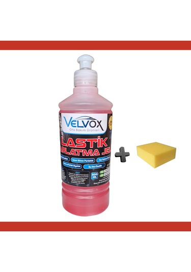 Velvox Lastik Parlatma Jeli 500 Ml Yoğun Kıvam + Sünger Hedi...
