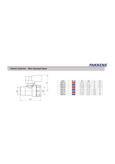 Pakkens G1/4" Mini Küresel Vana Dişi-Erkek Pn16 Mini Vana