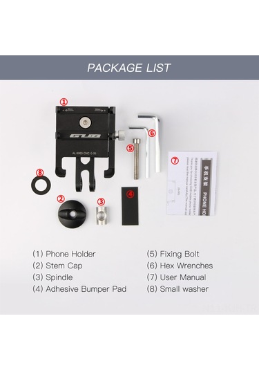 Jeehugo Gub G-95 Alüminyum Bisiklet Telefon Tutucu - 55-100mm Genişlik Ayarı, 3.7"-7.2" Telefonlar İçin, Açı Ayarlanabilir, Sağlam Tutma, Kolay Kurulum Çok Renkli