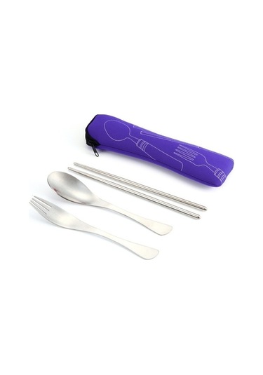 Flybuy Üç Takımı Sones Parçalı Mor Mekan Dış Çatal Bıçak Wx Mor