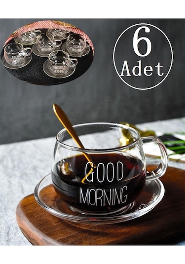Arow Good Morning Borosilikat Cam Çay Seti 200 ml 2956