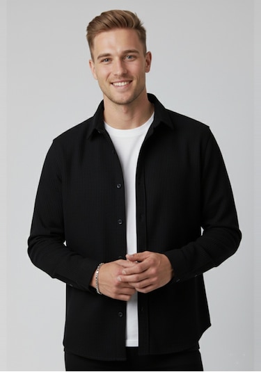 Deepsea Erkek Siyah Kadife Fitilli Rahat Kesim Gömlek Yumuşak Dokulu Likralı Kadife Gömlek 2600758 Siyah Deepsea Erkek Siyah Kadife Fitilli Rahat Kesim Gömlek Yumuşak Dokulu Likralı Kadife Gömlek 2600758 Siyah