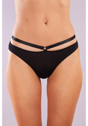 Golshan Gorbus Mini Slip, Kadın Micro Bel Şeritli Siyah Renkli Külot Çok Renkli