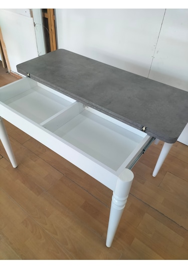 110 X 45 Katlanır Masa Gri Mermer