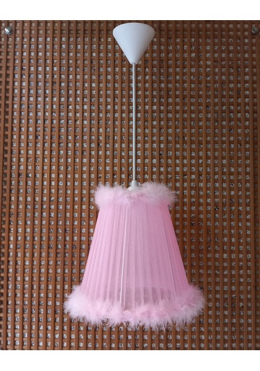 N-54 Pembe Organze Yatak Odası Çocuk Ve Bebek Odası Avize Pembe