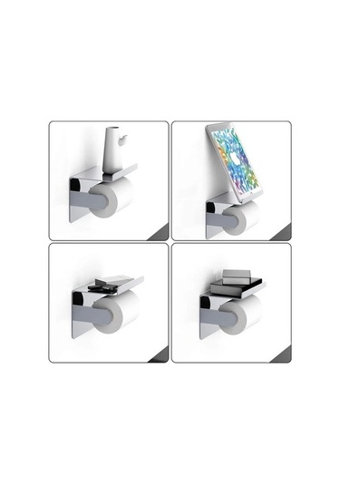 Novahub Raflı Tuvalet Kağıdı Tutucusu, Mat Siyah Sus304 Paslanmaz Çelik, Kendinden Yapışkanlı/duvara Monte, Mutfak/banyo İçin Diğer