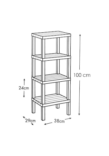 4 Katlı Modüler Raf Banyo Düzenleyici Mutfak Balkon Salon Bahçe Organizeri
