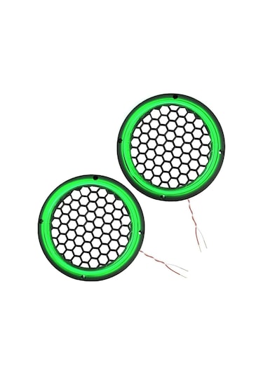 Ledli Hoparlör Kapak 20cm 2adet 12v Pk-5051, Yeşil