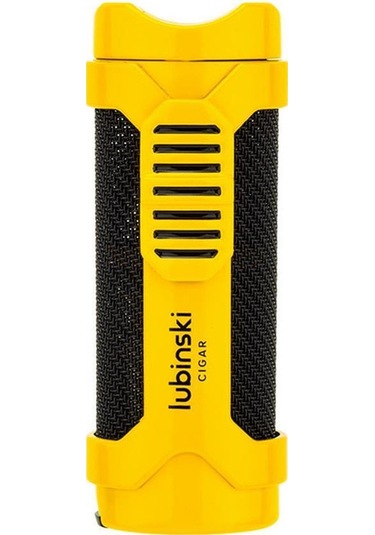 Lubinski Cigar Sehpa Kapaklı Delicili Tek Torch Puro Çakmağı Sarı