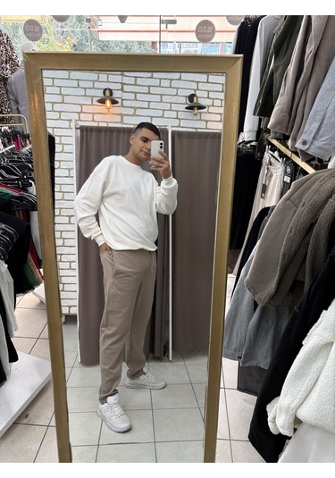 Tuba Toptaş Pike Jogger Pantolon Bej
