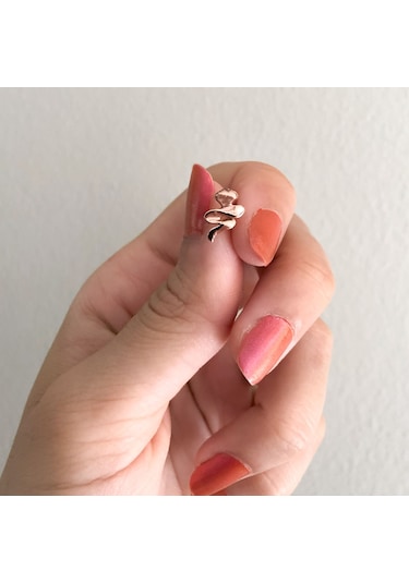 Ferizz 316l Çelik Zirkon Taşlı Rose Yılan Piercing Prc-157 Rose