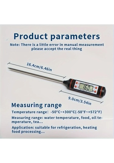 Fochsia Beyaz Et Termometresi Izgara Sonda Termometresi Çok Amaçlı Anlık Okuma 100 Kullanım
