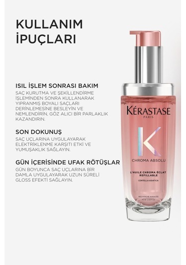 Kerastase Chroma Absolu L'huile Chroma Eclat Boyalı Saçlar Için Yedek Şişe Bakım Yağı 75 Ml
