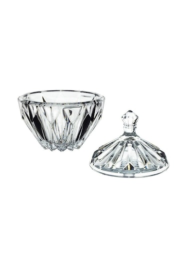 Kristal Kapaklı Şekerlik Kase 18 Cm Ağız Çapı
