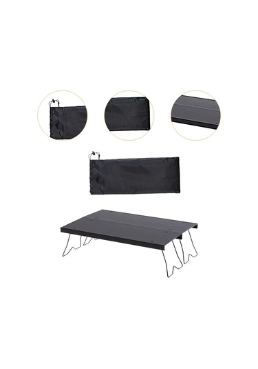 Dolıty Kamp Masası Katlanır Bacaklar Taşıma Çantası Siyah Siyah Çok Renkli