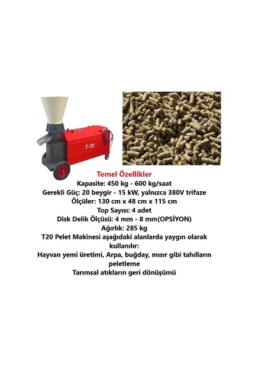 Elektrikli Pelet Makinesi 4 Top 20 Beygir 380v Trifaze-tarımgaraj