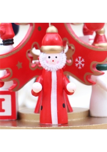 Novahub Yeşil Ahşap Dönen Müzik Kutusu Noel Ağacı Süslemeleri