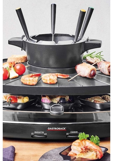 Raclette & Fondue Set, 1,15 L Fondue Ve 8 Panlı Premium Set