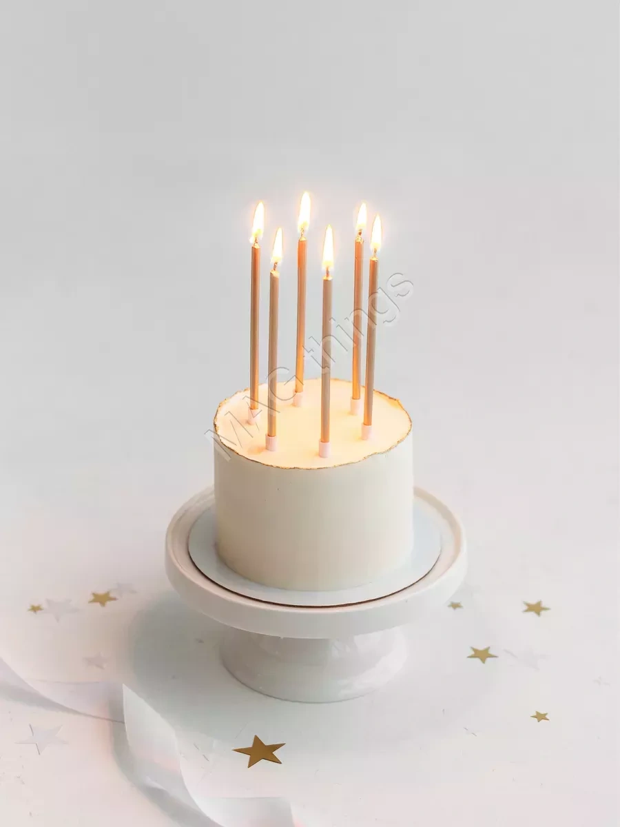 Mag Things Uzun Altın Pasta Mumları 12'li Set 231601595 Diğer