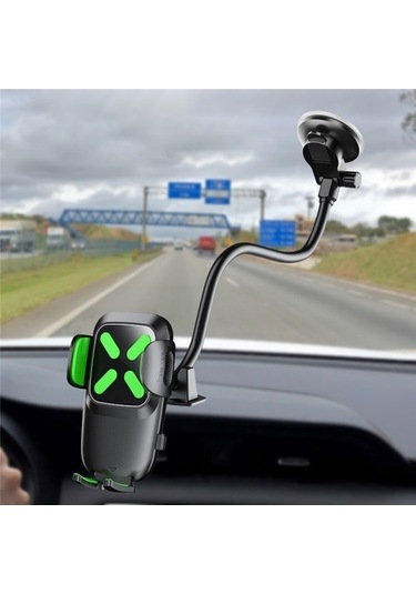 Wondernest X034 Evrensel Kamyon Otobüs Panosu Esnek Ayarlanabilir Vantuzlu Ön Cam Telefon Tutucu Yeşil Yeşil