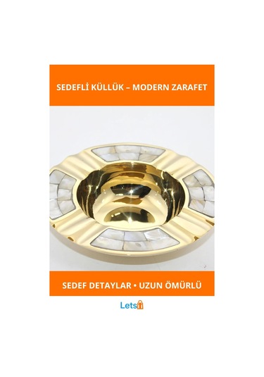 Şık Pirinç Sedefli Dayanıklı Küllük Model 2