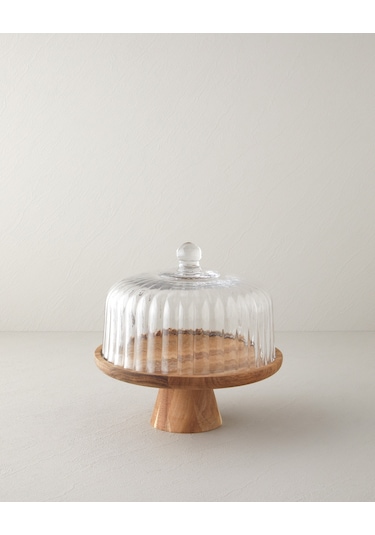 English Home Lydie Akasya-cam Kek Fanusu 26 Cm Şeffaf Şeffaf