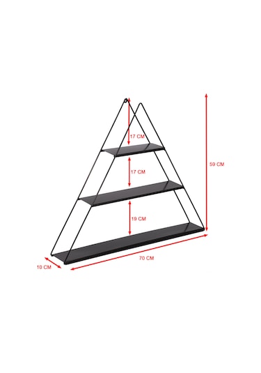 DEKORATİF METAL RAF ÜÇGEN DUVAR RAFI KURULUM GEREKTİRMEYEN TEK PA