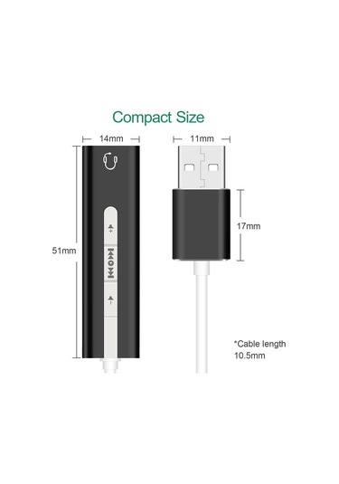 Usb A Erkek To 3.5mm Dişi Jack Harici Ses Kartı 7.1 Aux Çevirici