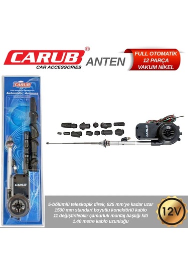 Carub Anten 12v Full Otomatik 12 Parça Nikel Vakum