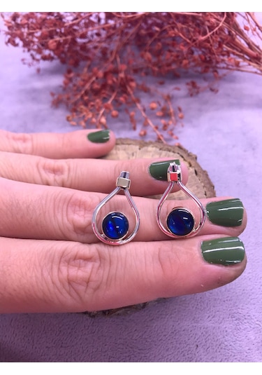 Nsa Gümüş Okyanus Sedefi Taşlı 925 Ayar Doğal Taş El İşi Gümüş Set