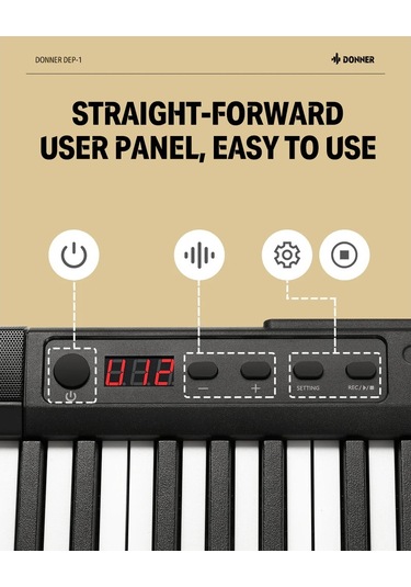 Donner Dep-1 Taşınabilir Dijital Piyano Siyah