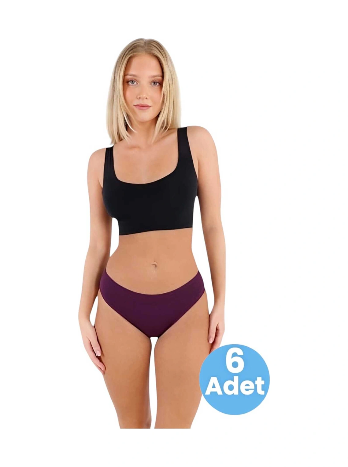 Tezzgelsin Kadın Pamuklu Penye Süprem Kumaş Bikini Külot Kadın Bikini Külot 6 Adet Mor