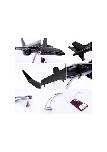 Zekupp Airbus A320 1/100 Thy Siyah Renk Çizgili Uçak Maketi