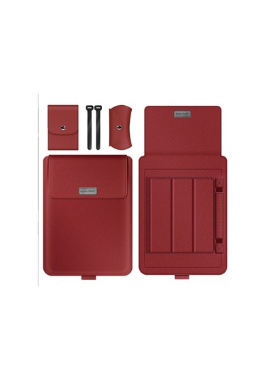 Moveevo Ergonomik Dizüstü Bilgisayar Stantlı Çantası - Huawei Mate 14,  Mac 15.6, 13/14 İnç Evrensel - Korumalı, Organize Edici, Pembe Renkli