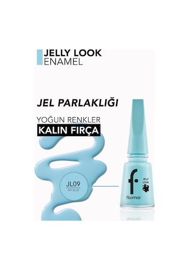 Flormar Jel Görünümlü Parlak Oje (gökyüzü Mavisi) - Jelly Look Nail Enamel - Jl09 Sky Blue - 8690604233670
