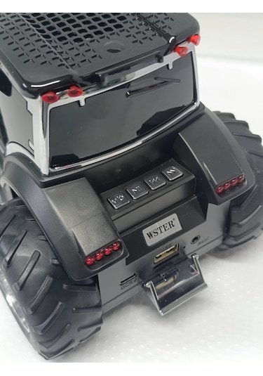 Traktör Şeklinde Bluetooth Hoparlör Şarjlı Kablosuz Speaker Fm Sd Kart Usb - Siyah- Tek Ebat