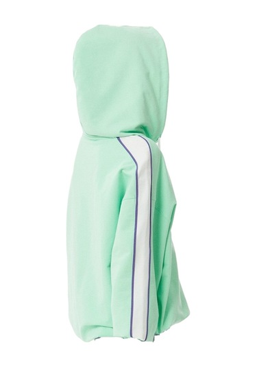 Kız Çocuk Wonderless Yazı Desenli Kolları Şeritli Kapüşonlu Yeşil Sweatshirt 001