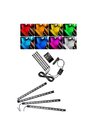 Kumanda Kontrollü Araç Led Şerit Çeşitli Renk