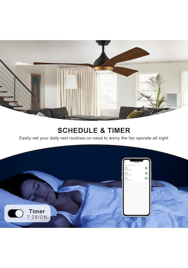 132 Cm Wifi Tavan Vantilatörü,kısılabilir Led Aydınlatma, 6 Hız Dc Motor