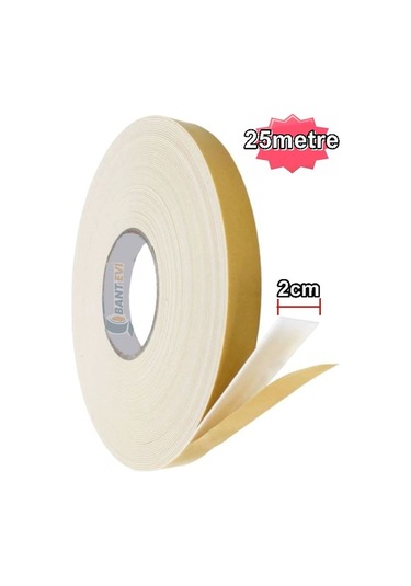 Çift Taraflı Köpük Bant 20mmx25metre Köpük Çift Taraflı Bant 2cm