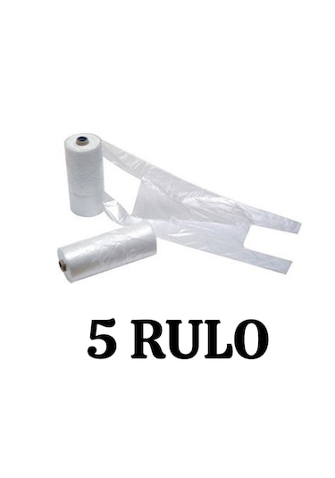 Rulo Poşet 5 Rulo Orta Boy Market Manav Poşeti Çöp Poşeti Atlet Poşet